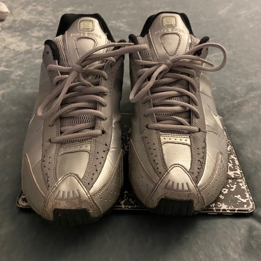 All Silver Nike Shox